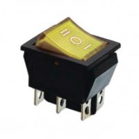 KCD2-203N Y/B 220V Переключатель 1 клав. перекидной желтый с подсветкой