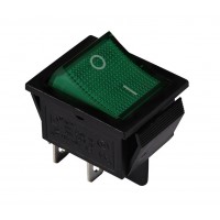 KCD2-201N G/B 220V Переключатель 1 клав. зеленый с подсветкой