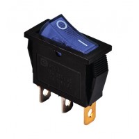 KCD3-101N BL/B 220V Переключатель 1 клав. синий с подсветкой