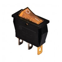 KCD3-101N  Y/B 220V Переключатель 1 клав. желтый с подсветкой