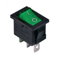 KCD1-2-101N G/B 220V Переключатель 1 клав. (зеленый) с подсветкой