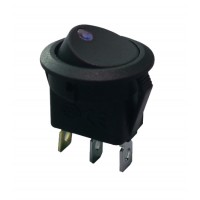 KCD1-8-101EN BL/B 220V Переключатель 1 клав. круглый синий с подсветкой