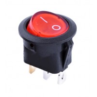 KCD1-8-101N R/B 220V Переключатель 1 клав. круглый красный с подсветкой