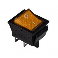 KCD2-201N Y/B 220V Переключатель 1 клав. желтый с подсветкой