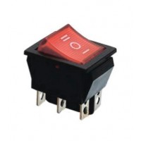 KCD2-203N R/B 220V Переключатель 1 клав. перекидной красный с подсветкой
