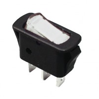 KCD3-101N-12 W/B 220V Переключатель 1 клав. белый с подсветкой