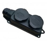 Двомісна колодка TNSy RUBBER з захисною кришкою та заземленням IP44 (TNSy5000076)