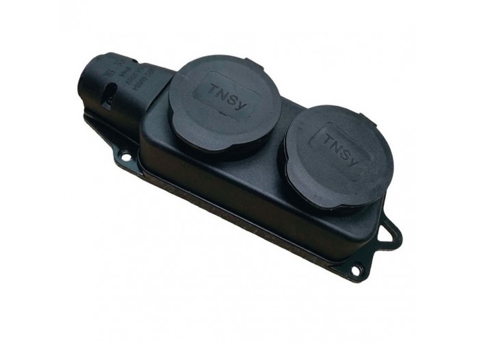 Розетка двухместная с защитными крышками з/к RUBBER IP44