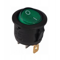 KCD1-5-101N G/B  220V Переключатель 1 клав. круглый с подсветкой (зеленый)