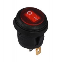 KCD1-5-101WN R/B 220V Переключатель 1 клав. круглый влагозащищенный с подсветкой (красный)