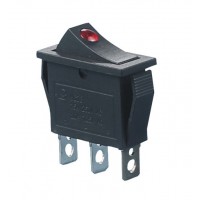 KCD3-101EN R/B 220V Переключатель 1 клав. красный с подсветкой