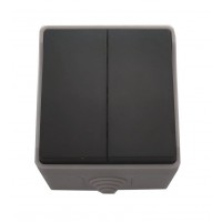 Вимикач 2-клавішний TNSy SURFACE IP54 сірий (TNSy5000168)