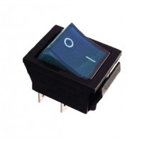 KCD2-201N BL/B 220V Переключатель 1 клав. синий с подсветкой