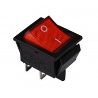 KCD2-201N R/B 220V Переключатель 1 клав. красный с подсветкой