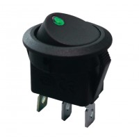 KCD1-8-101EN G/B 220V Переключатель 1 клав. круглый зеленый с подсветкой