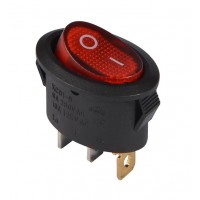 KCD1-9-101N R/B 220V Переключатель 1 клав. овальный красный с подсветкой