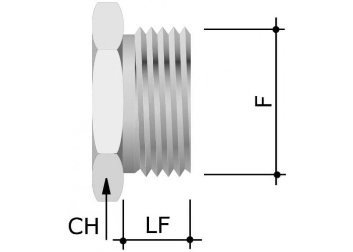 Заглушка M50x1,5, никелированная латунь, 6050-50, ДКС
