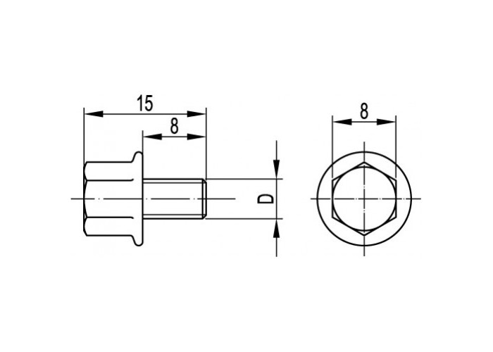Винт для электрического соединения М5х8,  inox, CM030508INOX, ДКС