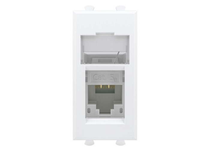 Компьютерная розетка RJ-45 модульная, кат.5е, Avanti, Белое облако, 1 модуль, 4400461, ДКС