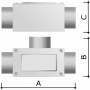 Коробка ответвительная алюминиевая, 3 ввода, М32х1,5 ,IP55, 146х63х57мм, 6330-32A, ДКС