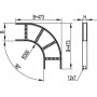Угол горизонтальный 90° 80x400 R-300, t=1,2мм, ДКС, LC8340