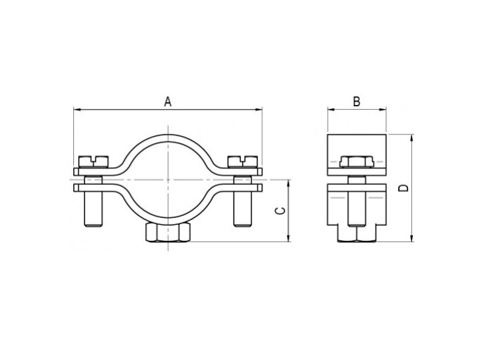 Хомут трубный 3/4'' (25-30 мм) М8 оцинкованная сталь, 6040-P34, ДКС