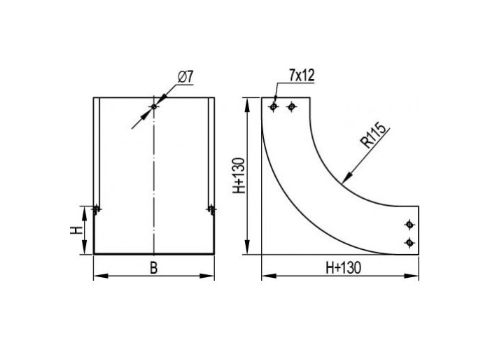 Угол CS 90 вертикальный внутр. 90° 150/100, t=0,8мм, ДКС, 36702