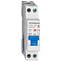 Автоматичний вимикач 25А 1P+N 4,5кА х-ка, Schrack