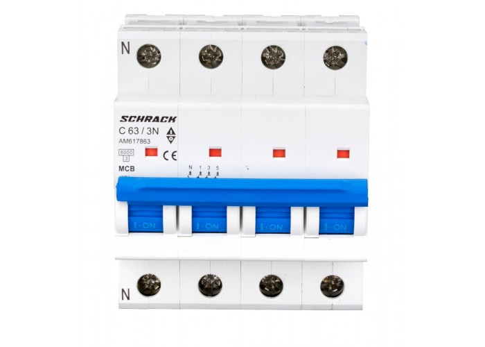 Автоматичний вимикач Schrack AM617863 6кА 63А 3P+N C