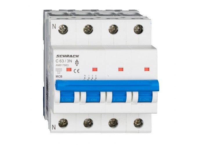 Автоматичний вимикач Schrack AM617863 6кА 63А 3P+N C