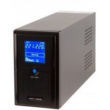 ДБЖ LogicPower LP4977 LPM-L625VA в металевому корпусі з LCD дисплеєм та 2 євророзетками (437Вт) AVR 7.5Ач 12В (чорний)