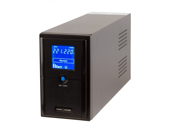 ДБЖ LogicPower LP4977 LPM-L625VA в металевому корпусі з LCD дисплеєм та 2 євророзетками (437Вт) AVR 7.5Ач 12В (чорний)