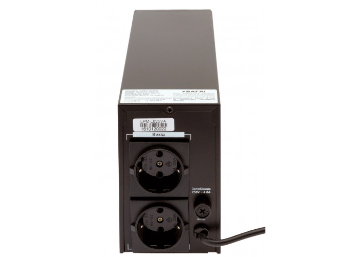 ДБЖ LogicPower LP4977 LPM-L625VA в металевому корпусі з LCD дисплеєм та 2 євророзетками (437Вт) AVR 7.5Ач 12В (чорний)