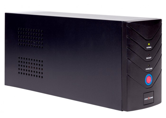 ДБЖ LogicPower LP8294 1400ВА на 2 євророзетки AVR 2x7.5Ач12В (840Вт) у металевому корпусі (чорний)