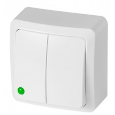 Двоклавішний вимикач Elektro-Plast Berg 3711-00 (білий)