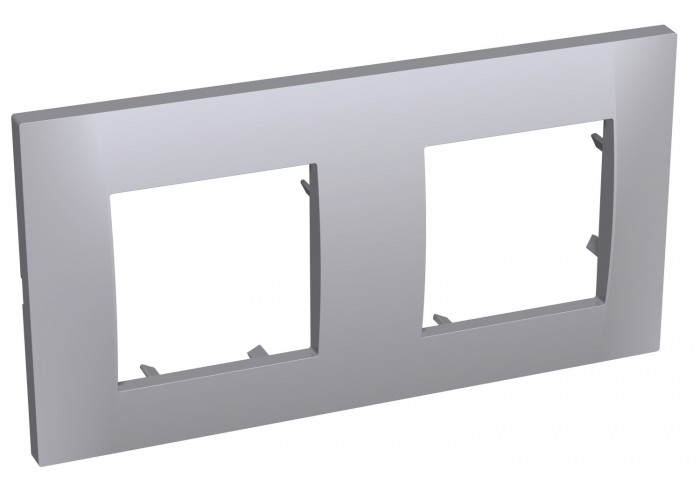 Двухместная горизонтальная рамка Schneider Electric Altira ALB45732 (серая)