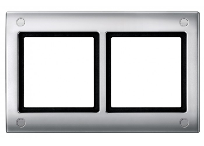 Двухместная рамка с винтовым креплением Schneider Electric Aquadesign MTN401260 (алюминий)