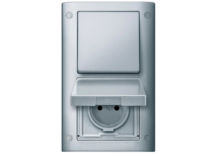 Двухместная рамка с винтовым креплением Schneider Electric Aquadesign MTN401260 (алюминий)