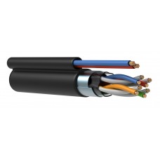 Комбінований кабель ITK F/UTP кат.5E 4х2х0, 51мм solid 2х0, 75мм LDPE чорний LC3-C5E04-379 (305м)