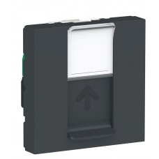 Одинарна комп'ютерна розетка Schneider Electric NU341154 RJ45 cat.5e UTP з полем для напису 2М (антрацит)