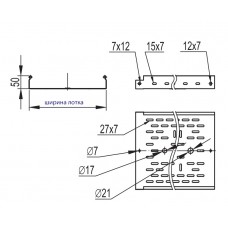 Перфорований лоток 400х50х3000мм DKC 35266