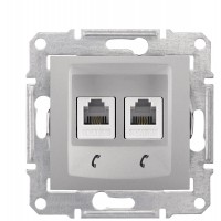 Подвійна телефонна розетка Schneider Electric Sedna SDN4201160 (алюміній)
