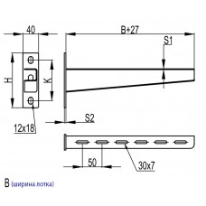 Посилена консоль DKC BBH6040 400мм