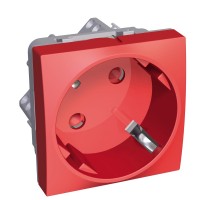Розетка Schneider Electric Altira ALB45283 із заземленням та зі шторками (червона)