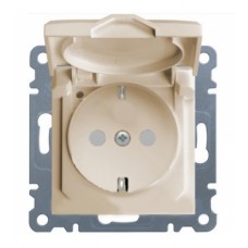 Розетка із захистом контактів, з кришкою, WL1161 Lumina-2, кремова, Hager