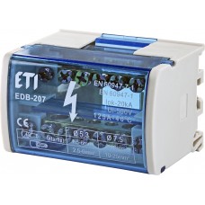 Розподільний клемний блок ETI 001102300 EDB-207 2p L+PE/N 125A на 7 виходів