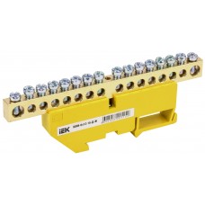 Шина PE «земля» IEK YNN10-812-16D-K05 на DIN-ізоляторі ШНІ-8х12-16-Д-Ж