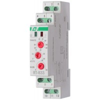 Терморегулятор на DIN рейку F&F RT-833 230В (вентилятор 6А DC, реле 10А)
