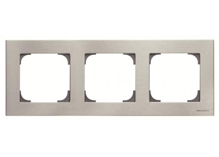 Тримісна рамка ABB Sky 2CLA857300A1401 8573 AI (сталь)