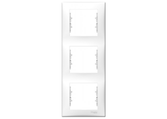 Трехместная вертикальная рамка Schneider Electric Sedna SDN5801321 (белая)
